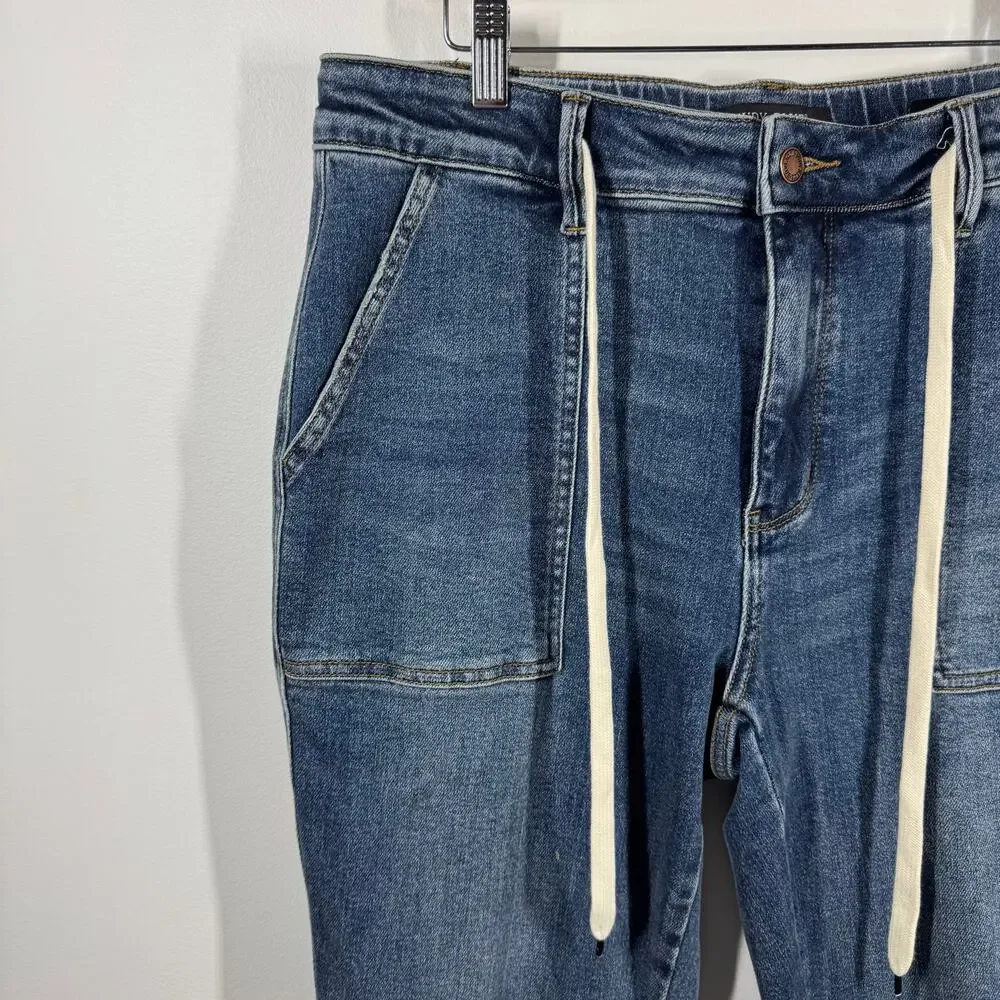 Judy‎ Blue Women's 13/31 High Waist Medium Wash Drawstring Double Cuffed Jogger